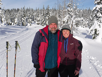 With husband, Ed, on top of Mount Amabilis, near Snoqualmie Pass, last winter
