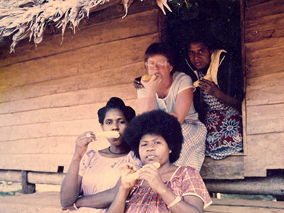 Betty Bekemeier enjoys some down time with her fellow nurses while working in Papua New Guinea in the late '80s
