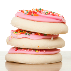 a stack of sugar cookies