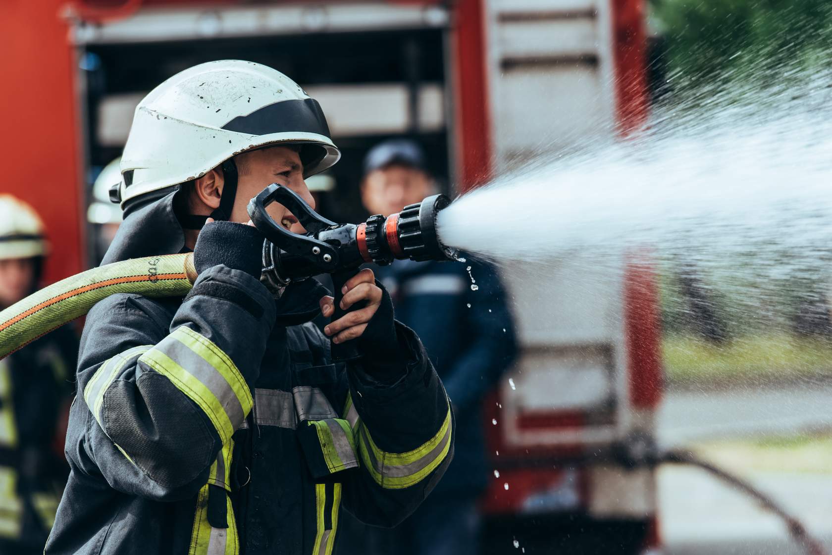 Firefighter in action