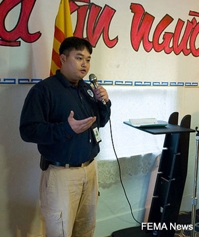 A spokesperson addressing a community group