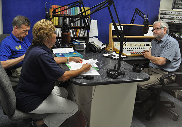 An interview in a radio studio