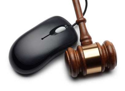 Gavel and computer mouse