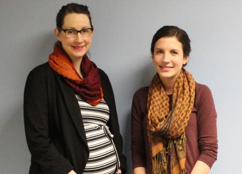 Public health students Elly Riser and Madeline Frost.
