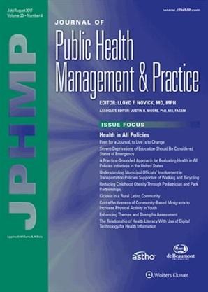 Photograph of the May/June 2017 JPHMP cover.