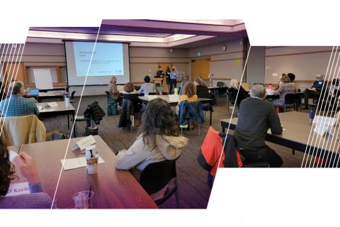 Photo showing Leadership Institute scholars viewing a presentation